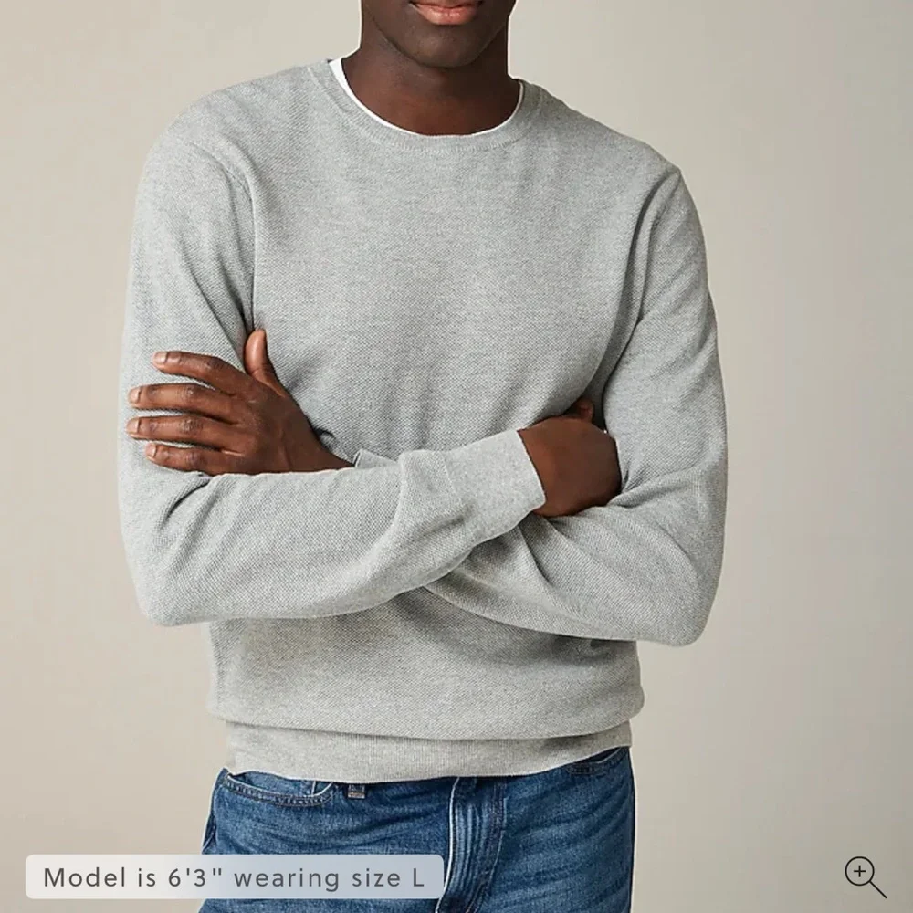 J.Crew Cotton piqué-stitch crewneck sweater
